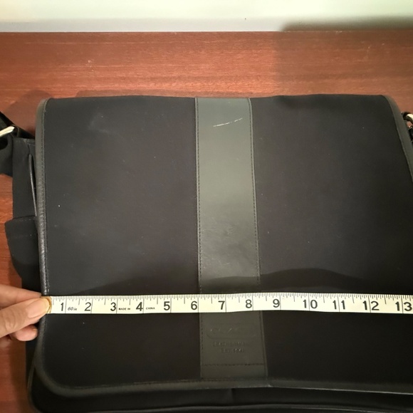Coach Messenger Bag-Black Fabric with Leather Trim - Picture 7 of 8